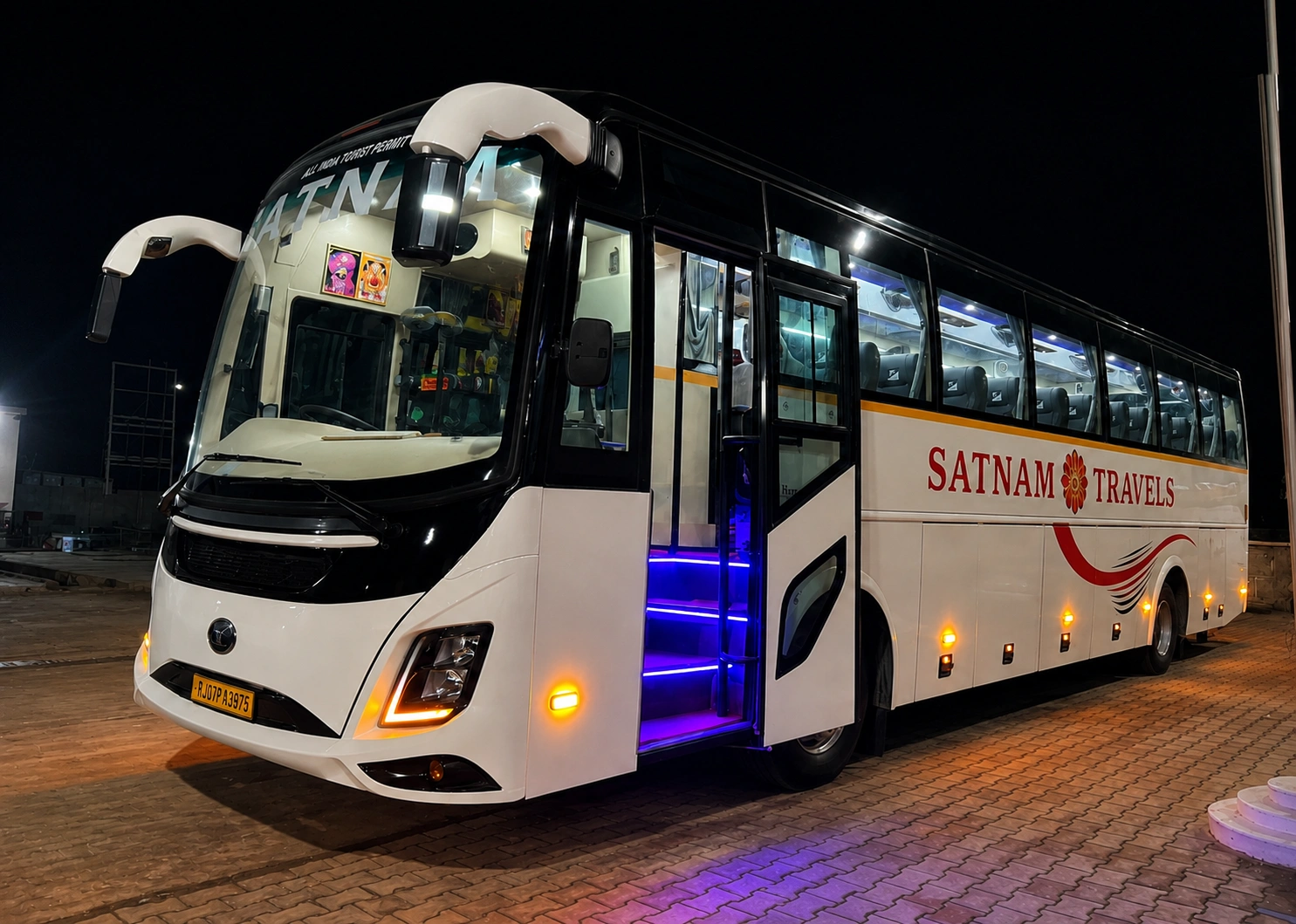 Volvo bus on rent Delhi interior pushback seats