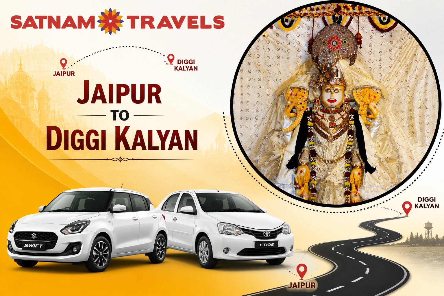 Swift Dzire Diggi Kalyan Ji Cab from Jaipur